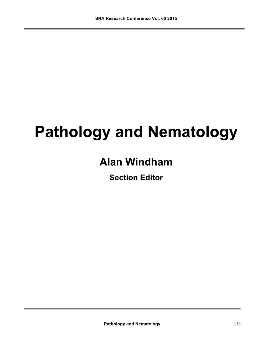 Pathology and Nematology