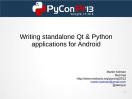 Writing Standalone Qt & Python Applications for Android