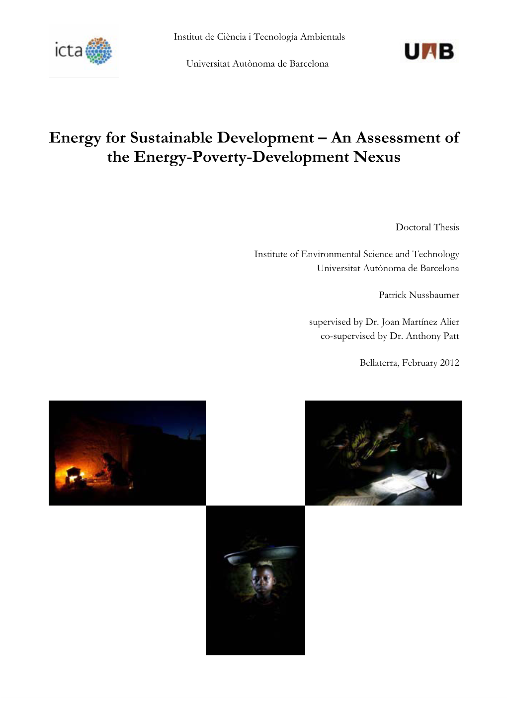 Energy for Sustainable Development  an Assessment of the Energy-Poverty-Development Nexus