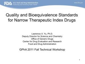 Narrow Therapeutic Index Drugs
