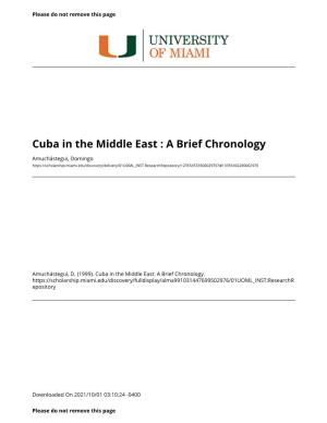 Cuba in the Middle East : a Brief Chronology