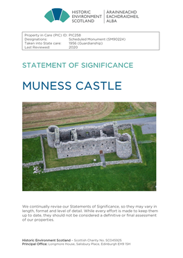 Muness Castle Statement of Significance