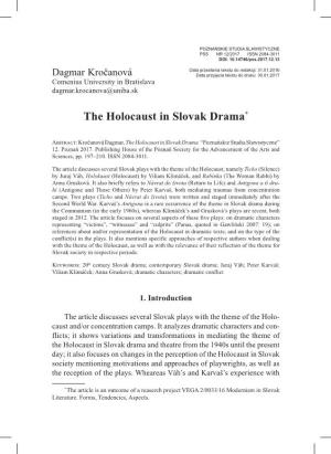 The Holocaust in Slovak Drama*