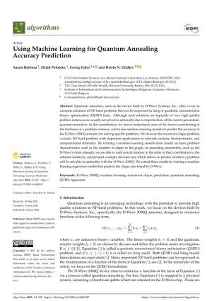 Using Machine Learning for Quantum Annealing Accuracy Prediction