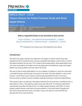 Closure Devices for Patent Foramen Ovale and Atrial Septal Defects