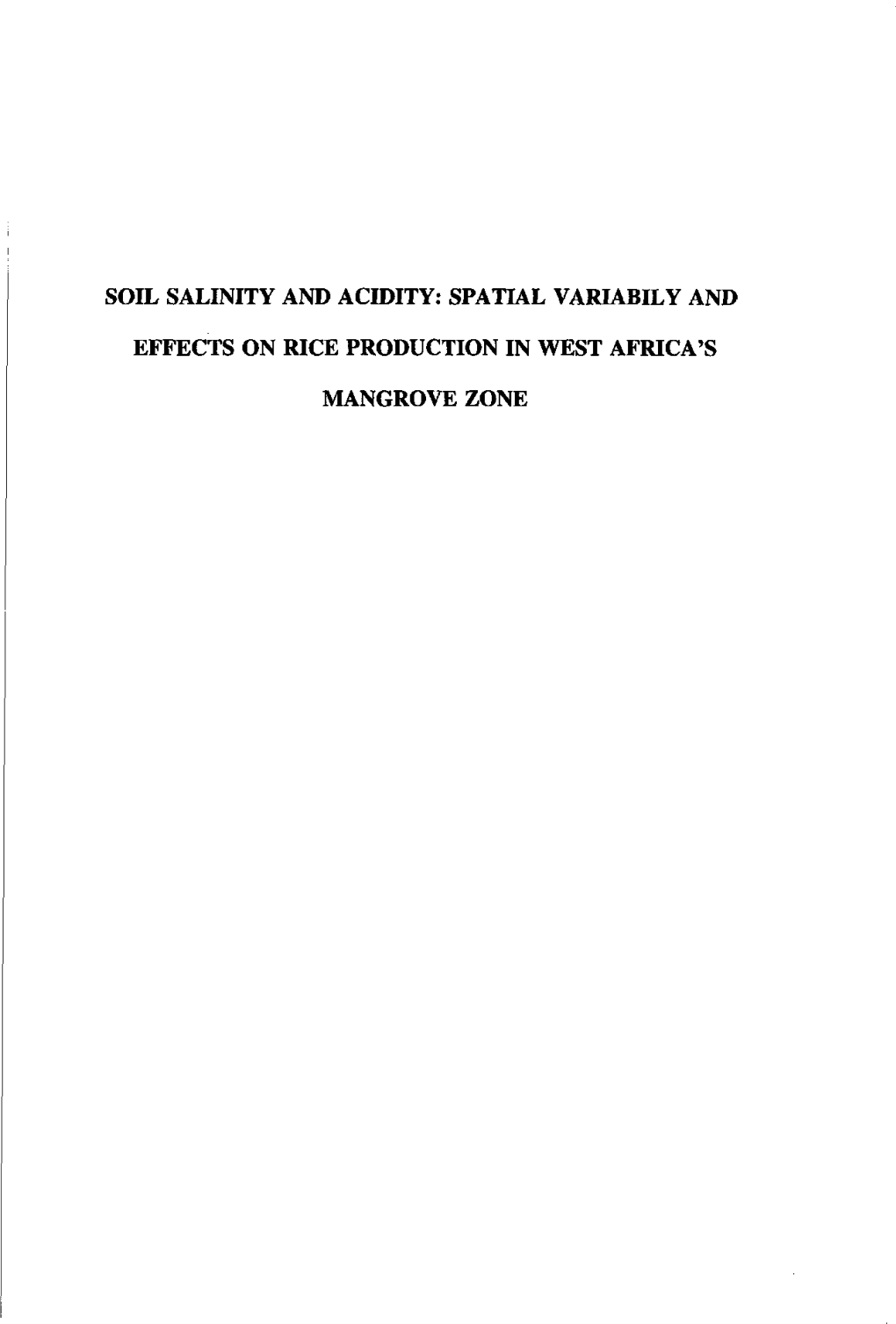 Soil Salinity and Acidity: Spatial Variabily And