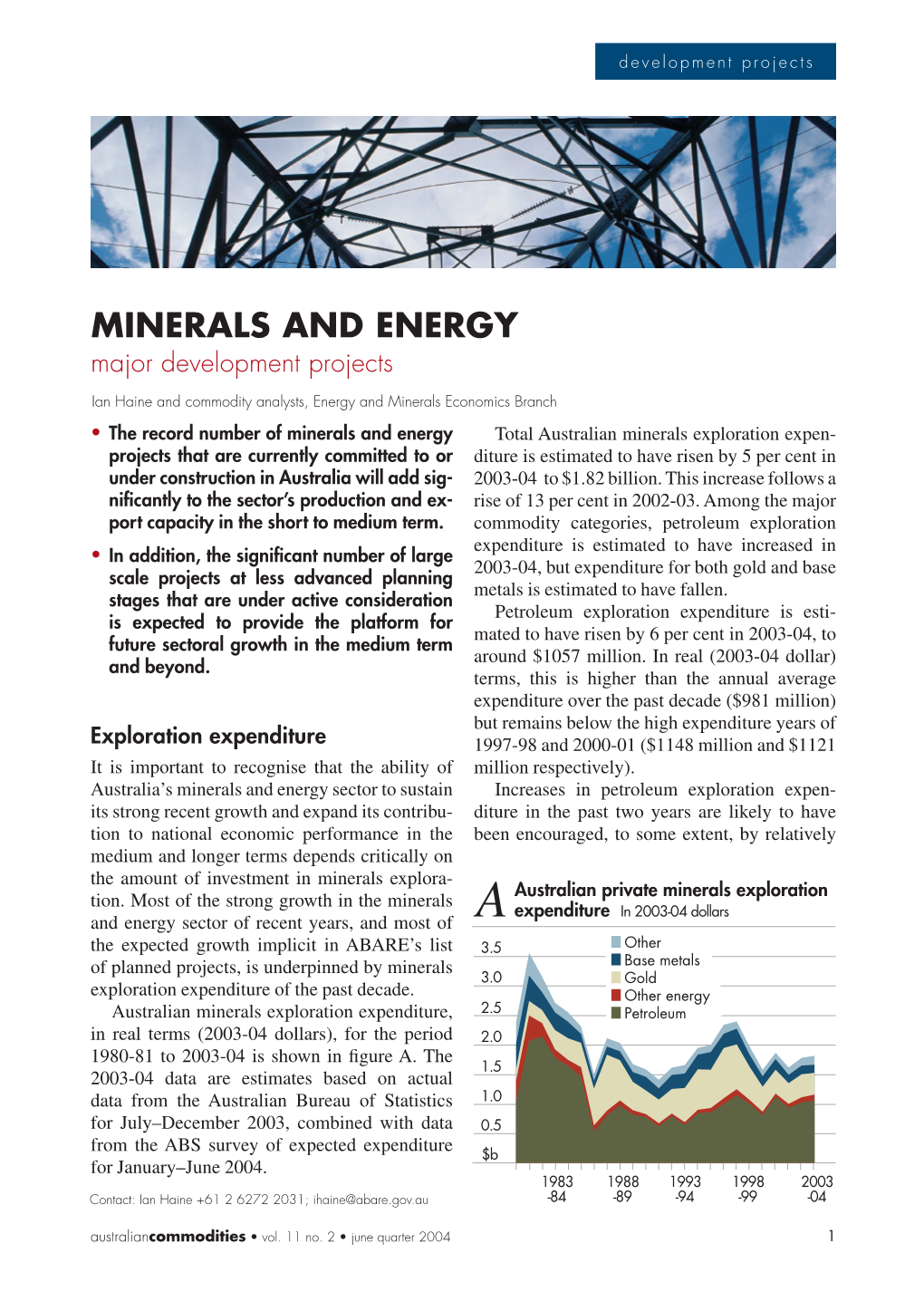 MINERALS and ENERGY Major Development Projects