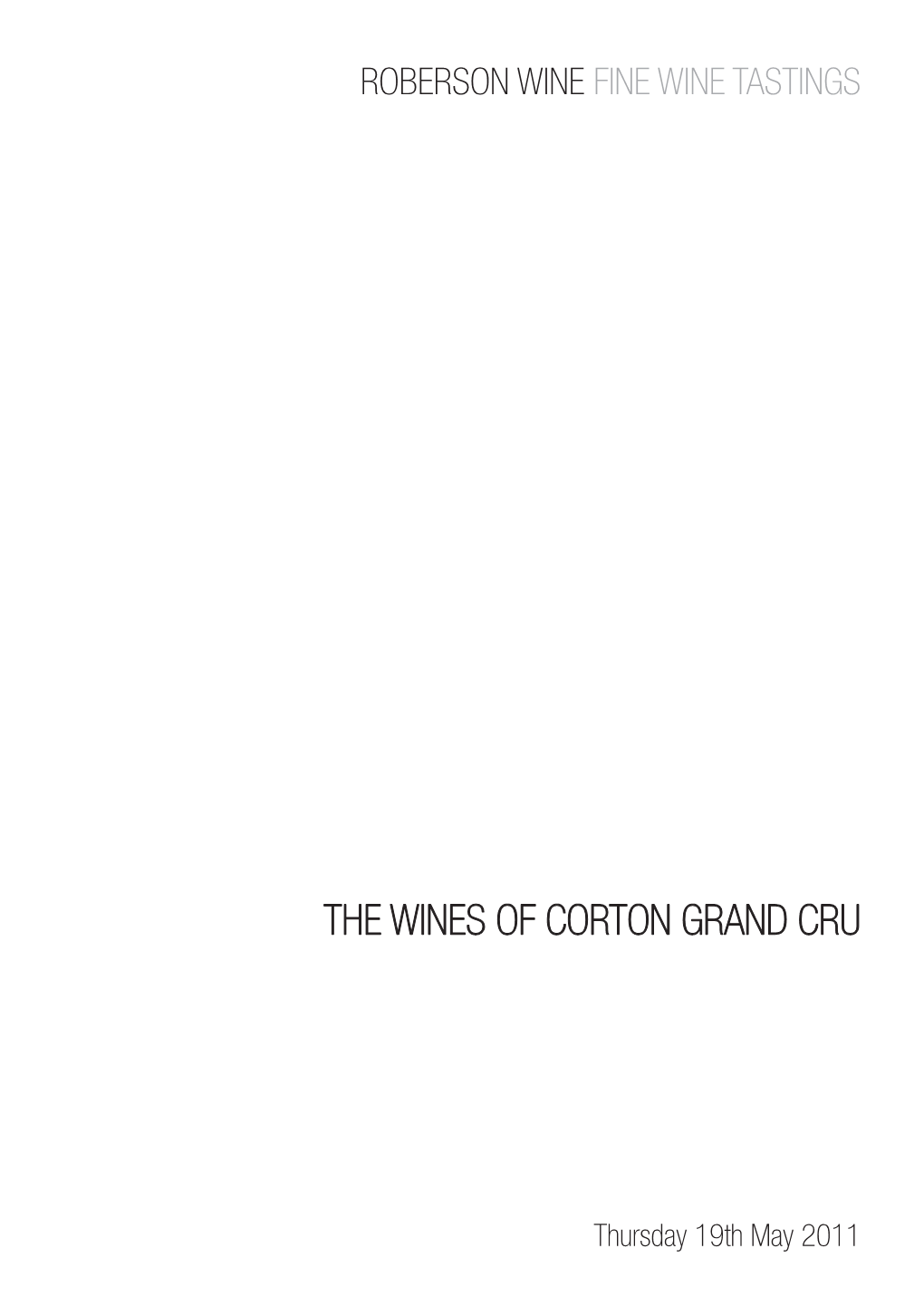 The Wines of Corton Grand Cru