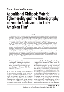 Apparitional Girlhood: Material Ephemerality and the Historiography of Female Adolescence in Early American Film1