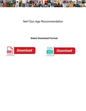Nerf Gun Age Recommendation