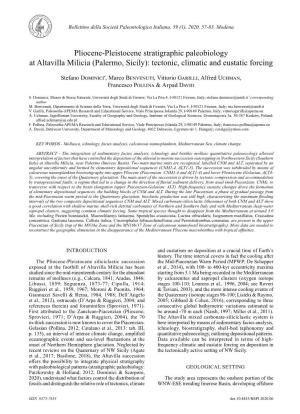 Pliocene-Pleistocene Stratigraphic Paleobiology at Altavilla Milicia (Palermo, Sicily): Tectonic, Climatic and Eustatic Forcing