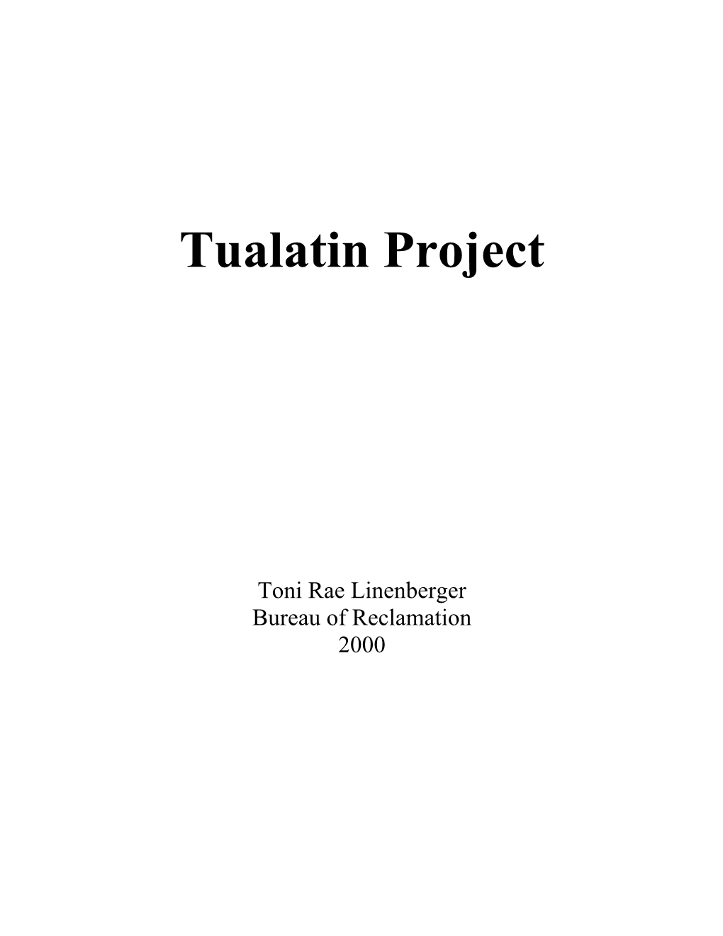 Tualatin Project History