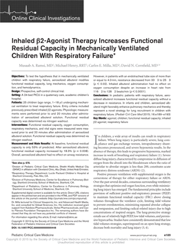 Inhaled Β2-Agonist Therapy Increases Functional Residual Capacity In