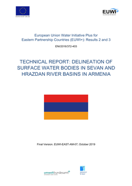 Technical Report: Delineation of Surface Water Bodies in Sevan and Hrazdan River Basins in Armenia