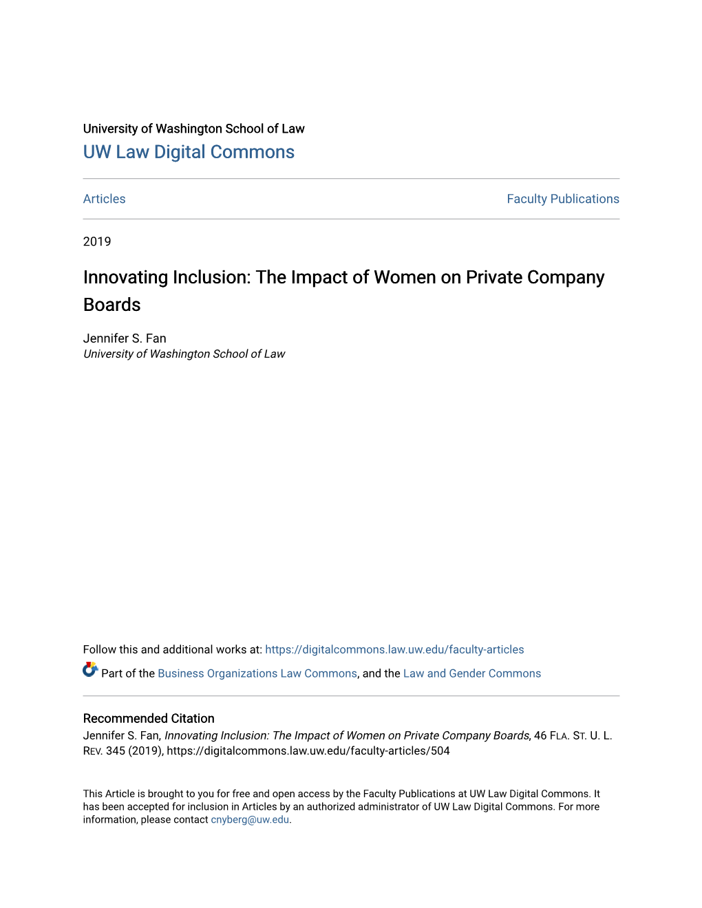 Innovating Inclusion: the Impact of Women on Private Company Boards