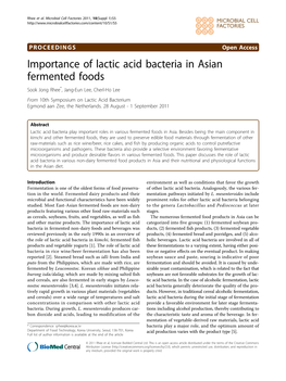 Importance of Lactic Acid Bacteria in Asian Fermented Foods