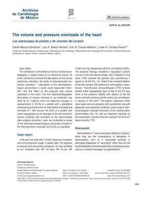 The Volume and Pressure Overloads of the Heart Las Sobrecargas De Presión Y De Volumen Del Corazón