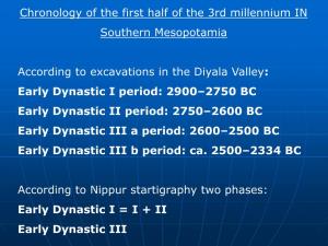 Early Dynastic III a Dynasties ( = Historical Period) Ca