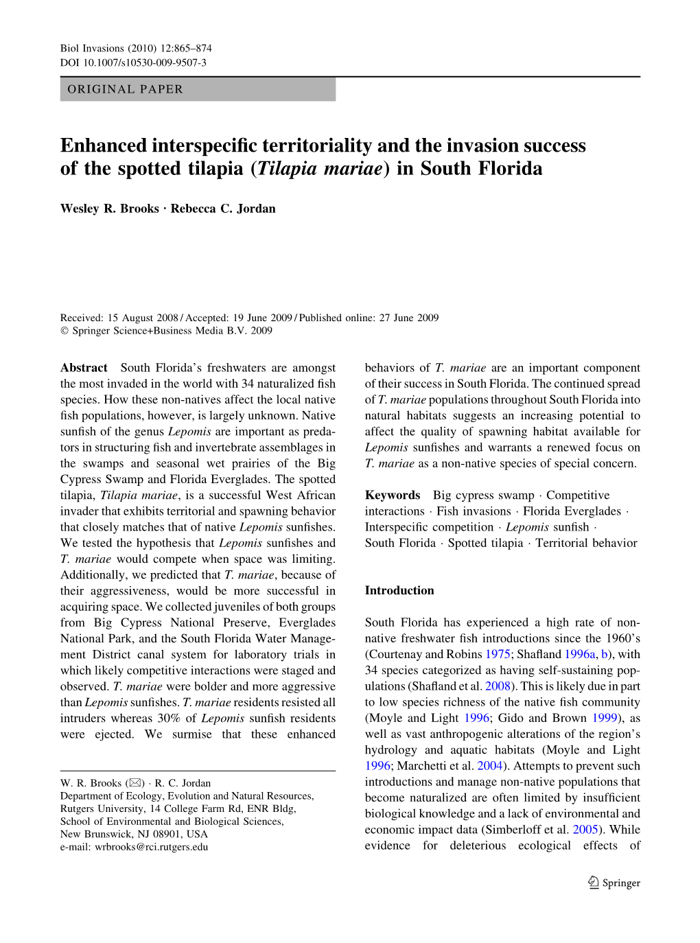 Enhanced Interspecific Territoriality and the Invasion Success of The