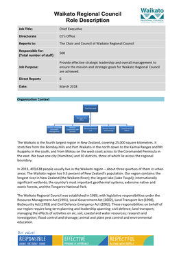 Waikato Regional Council Role Description