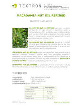 Macadamia Nut Oil Refined