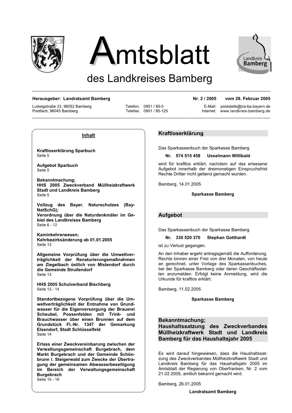 Mtsblatt Des Landkreises Bamberg