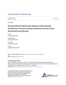 Scanning Electron Microscopic Studies on Microvascular Architecture of Human Coronary Vessels by Corrosion Casts: Normal and Focal Necrosis