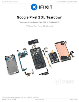 Google Pixel 2 XL Teardown Guide ID: 98093 - Draft: 2021-05-11