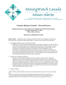 Uranium Mining in Canada – Past and Present