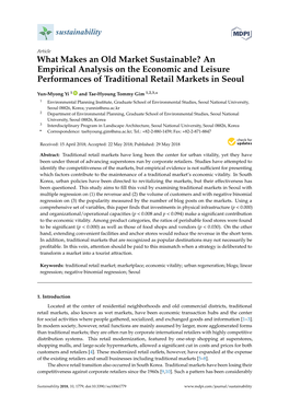 What Makes an Old Market Sustainable? an Empirical Analysis on the Economic and Leisure Performances of Traditional Retail Markets in Seoul