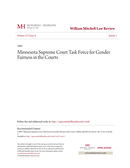 Minnesota Supreme Court Task Force for Gender Fairness in the Courts