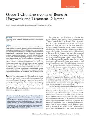 Grade 1 Chondrosarcoma of Bone: a Diagnostic and Treatment Dilemma