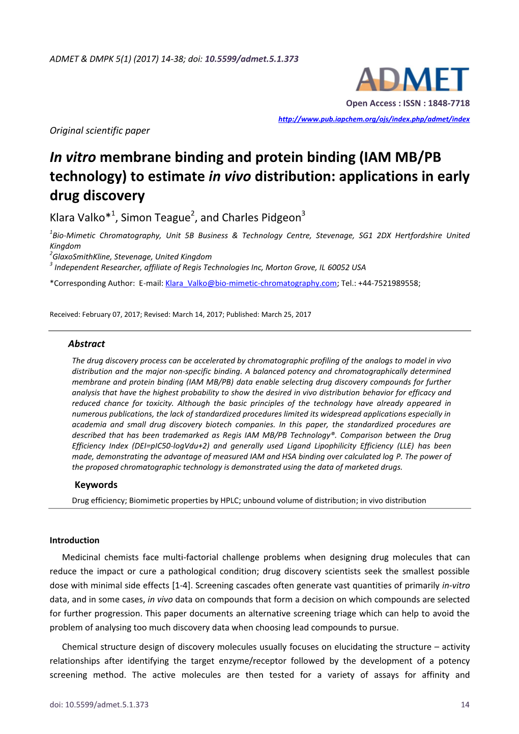 In Vitro Membrane Binding and Protein Binding