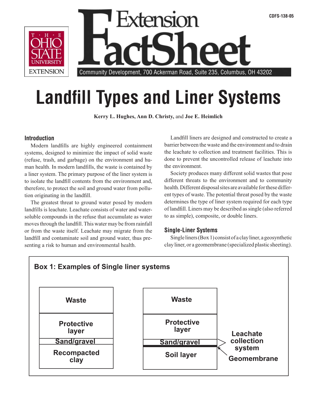 Landfill Types and Liner Systems