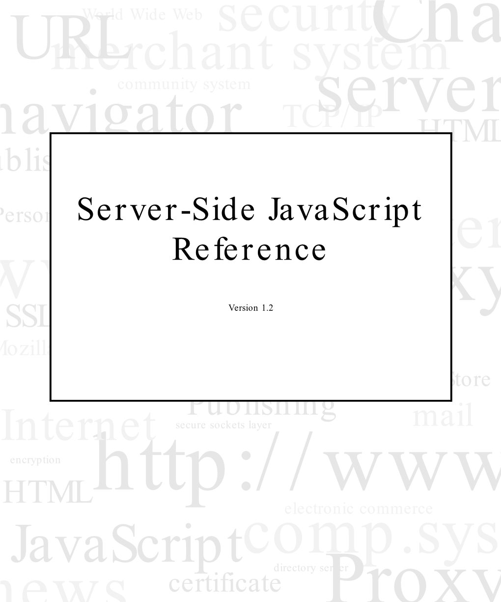 Server-Side Javascript 1.2 Reference