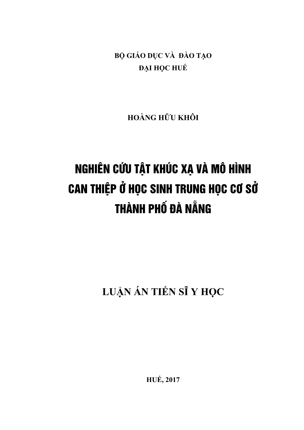 Nghiên Cứu Tật Khúc Xạ Và Mô Hình Can Thiệp Ở Học Sinh Trung Học Cơ Sở Thành Phố Đà Nẵng