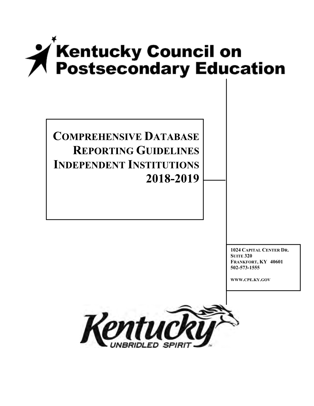 Comprehensive Database Reporting Guidelines Independent Institutions 2018-2019