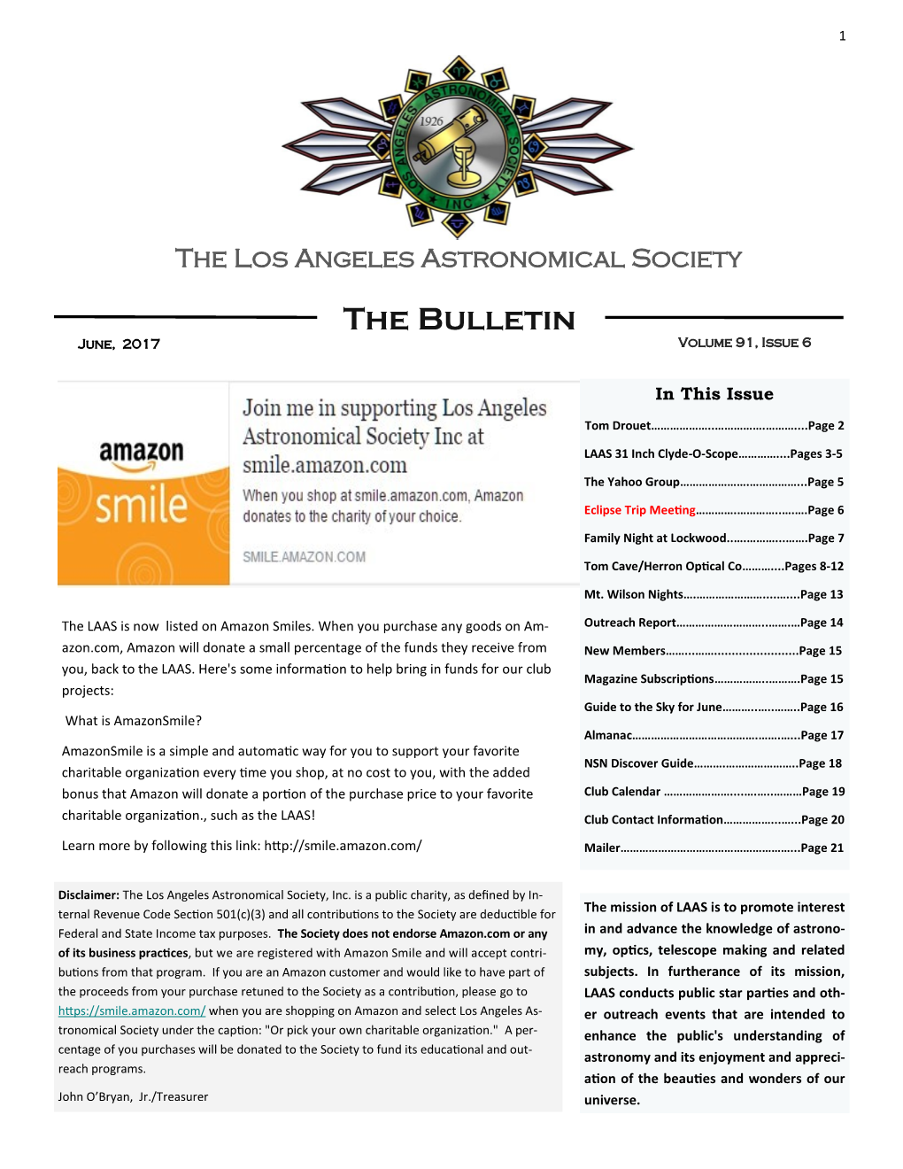 The Bulletin June, 2017 Volume 91, Issue 6