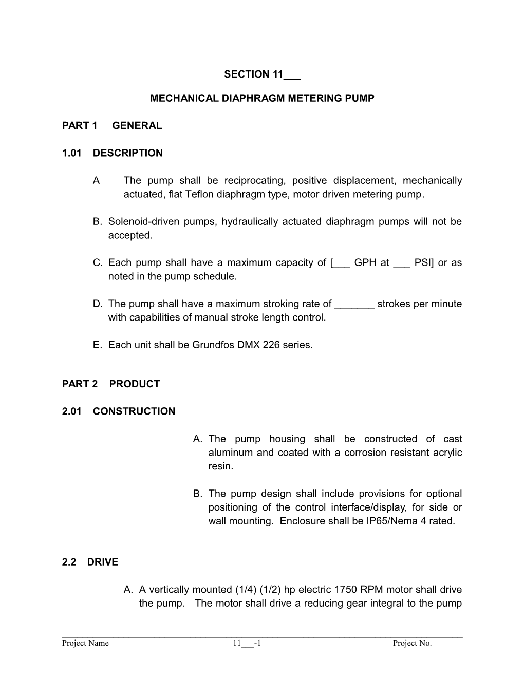 Mechanical Diaphragm Metering Pump