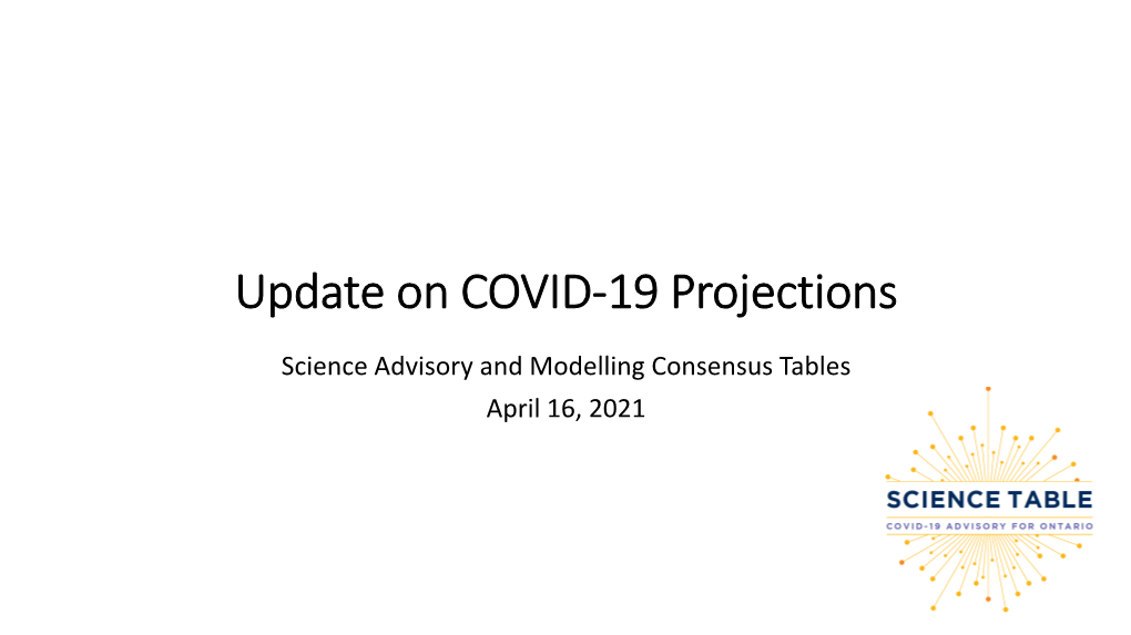 Update on COVID-19 Projections