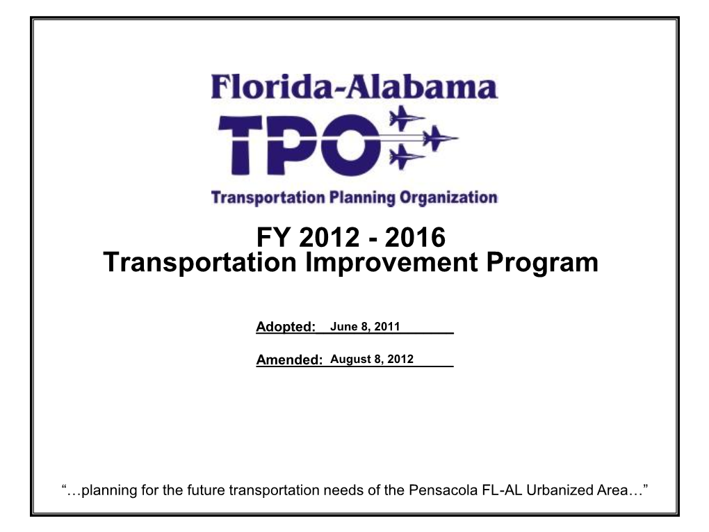 Transportation Improvement Program FY 2012