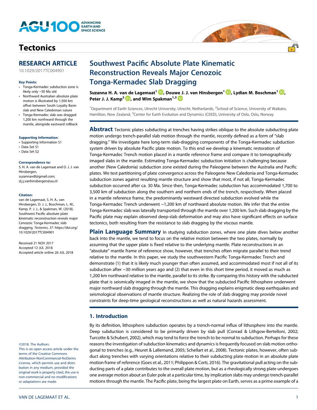 Southwest Pacific Absolute Plate Kinematic Reconstruction Reveals