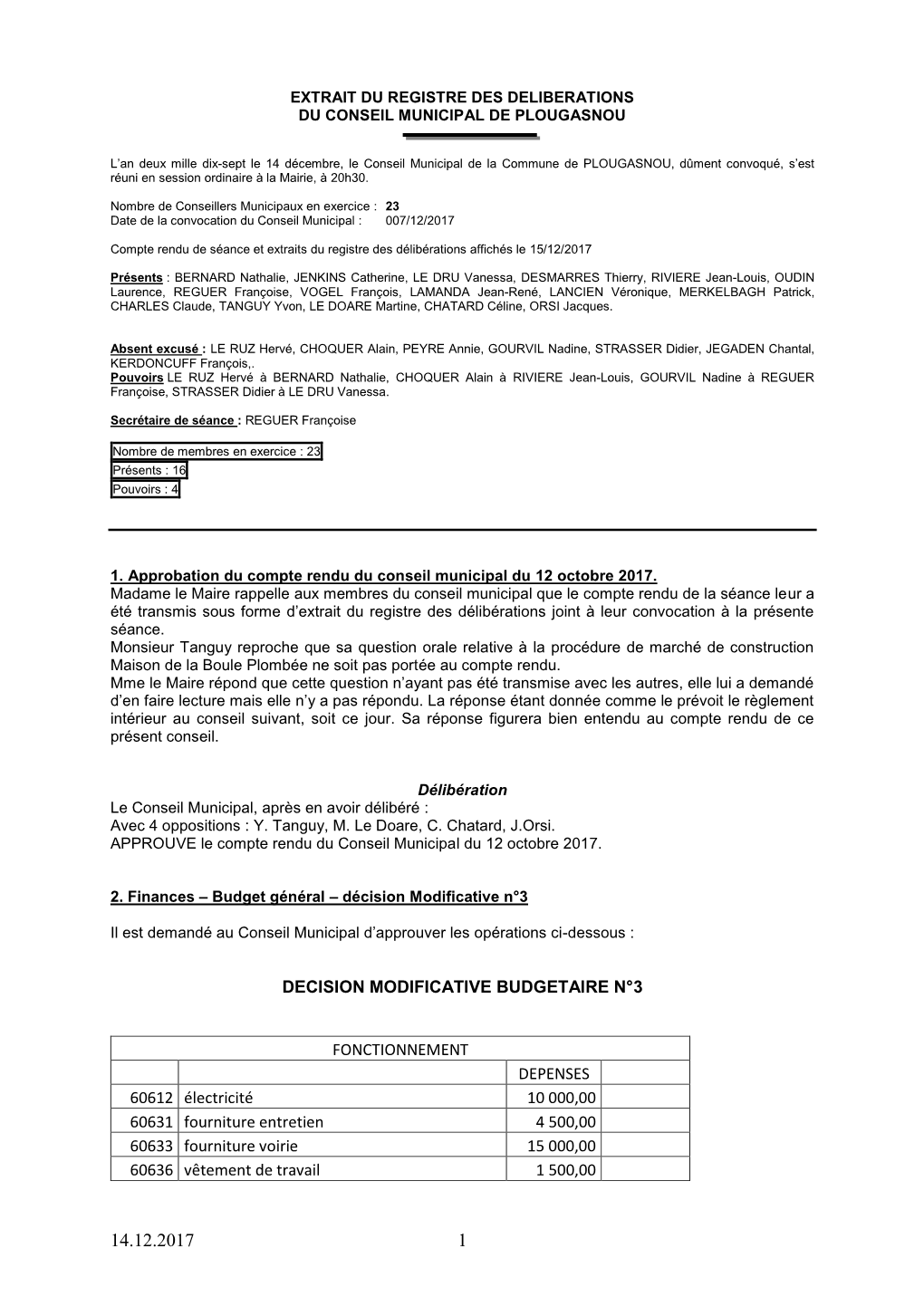 Decision Modificative Budgetaire N°3