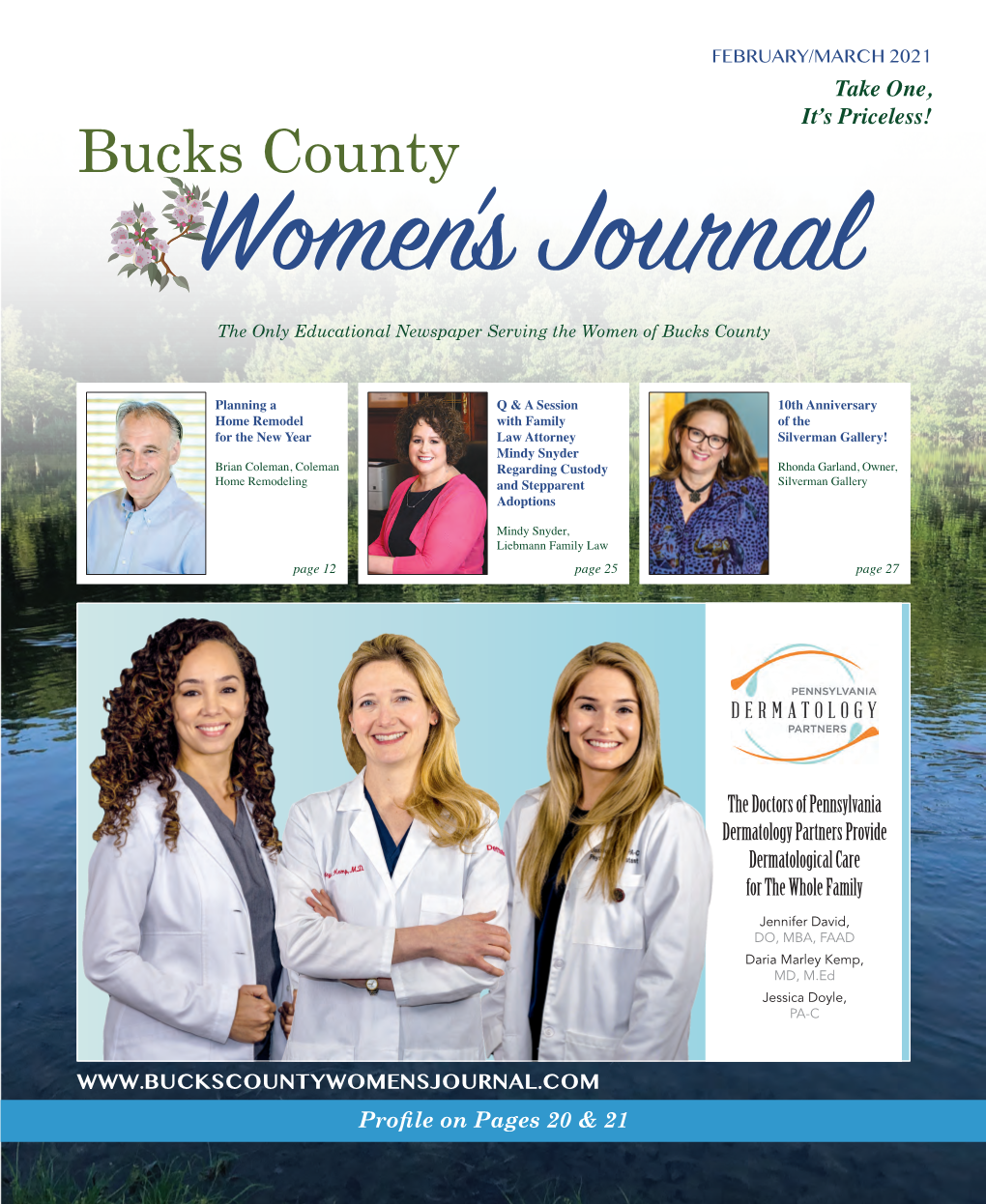 FEBRUARY/MARCH 2021 Take One, It’S Priceless! Bucks County Women’S Journal the Only Educational Newspaper Serving the Women of Bucks County