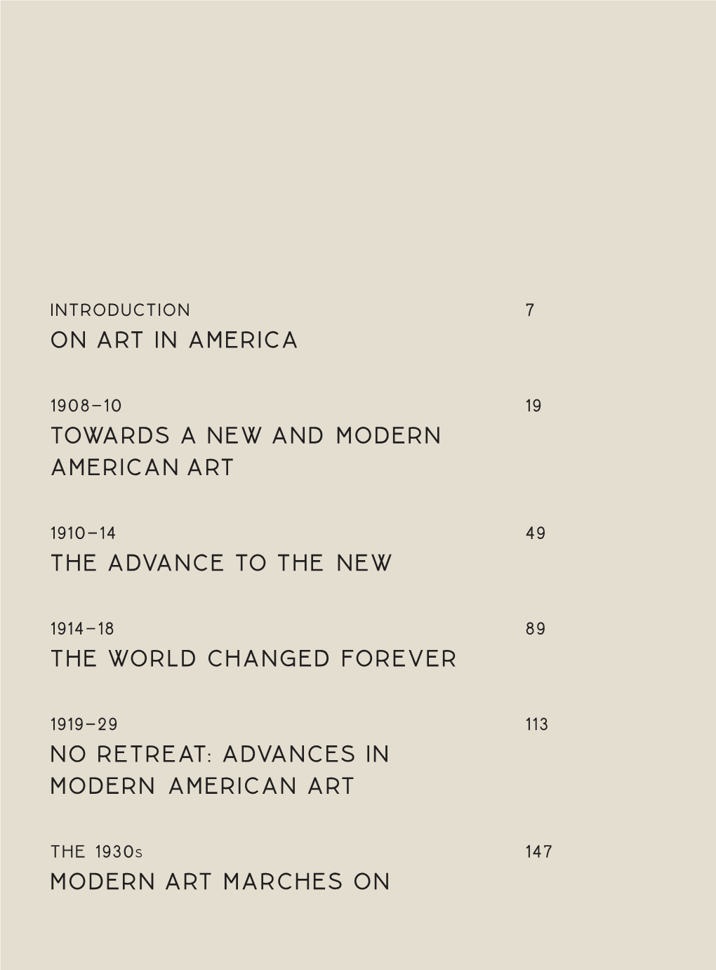 On Art in America Towards a New and Modern