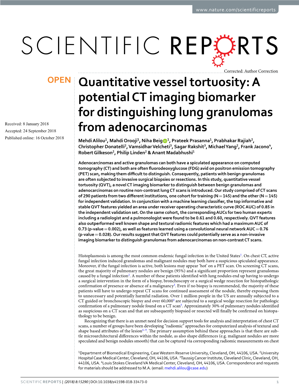 A Potential CT Imaging Biomarker for Distinguishing Lung