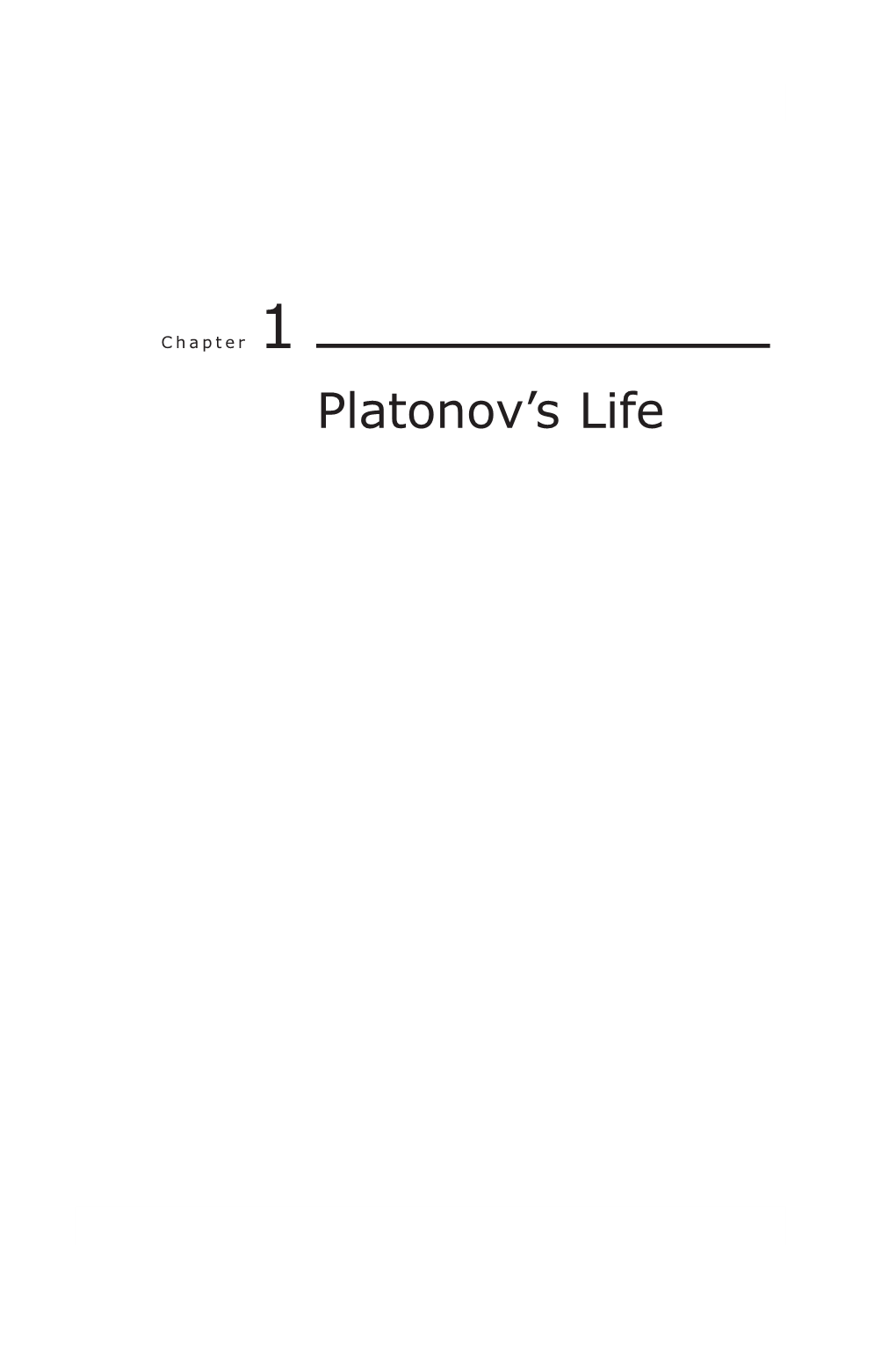 Platonov's Life