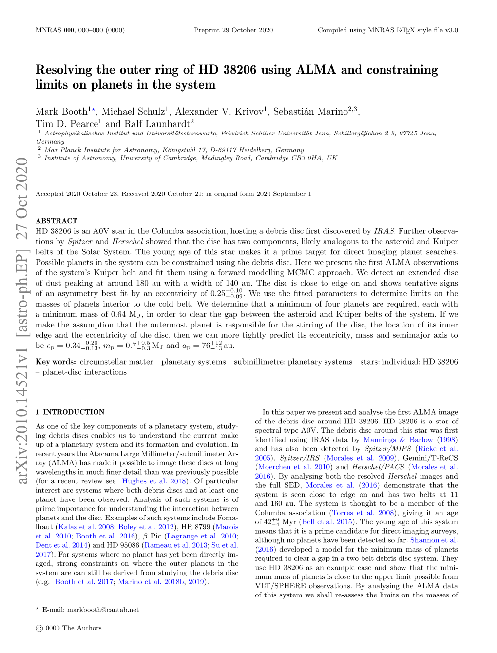 Resolving the Outer Ring of HD 38206 Using ALMA and Constraining Limits on Planets in the System