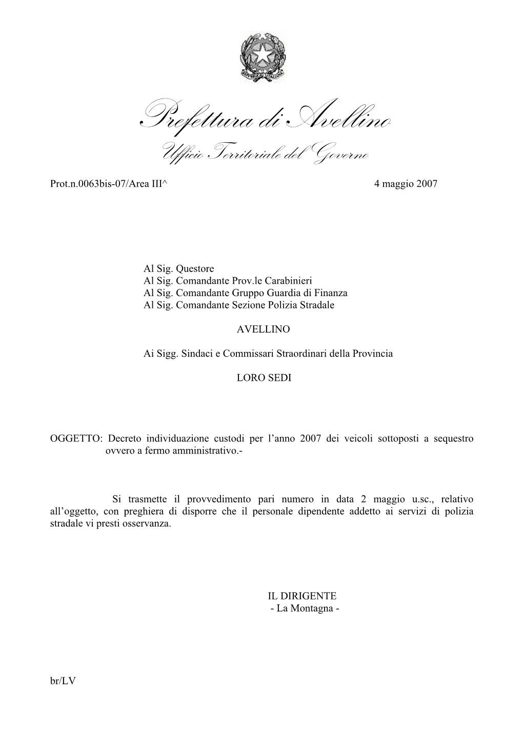 Prefettura Di Avellino Ufficio Territoriale Del Governo