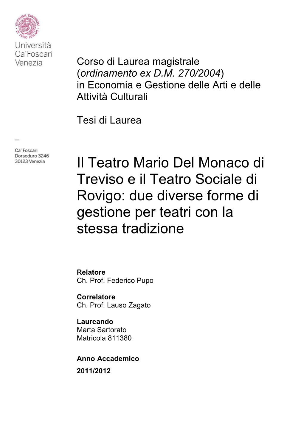 Decreto Del Direttore Amministrativo N